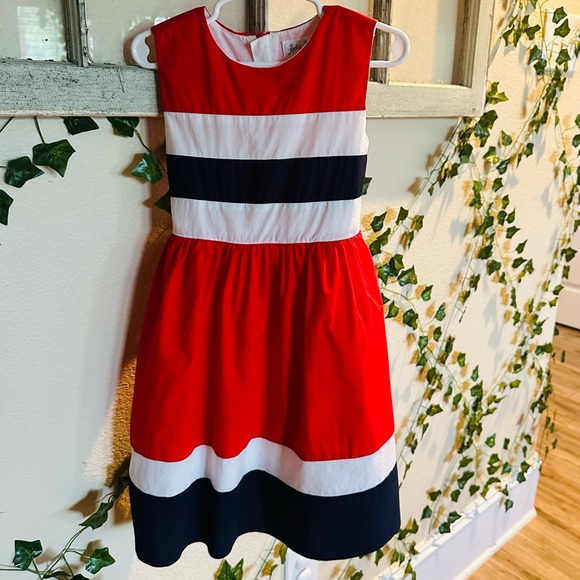 Rachel Riley Dresses | Rachel Riley Girls Dress Size 4 Red White And Blue | Color: Red/White | Size: 4g | Jewell00's Closet